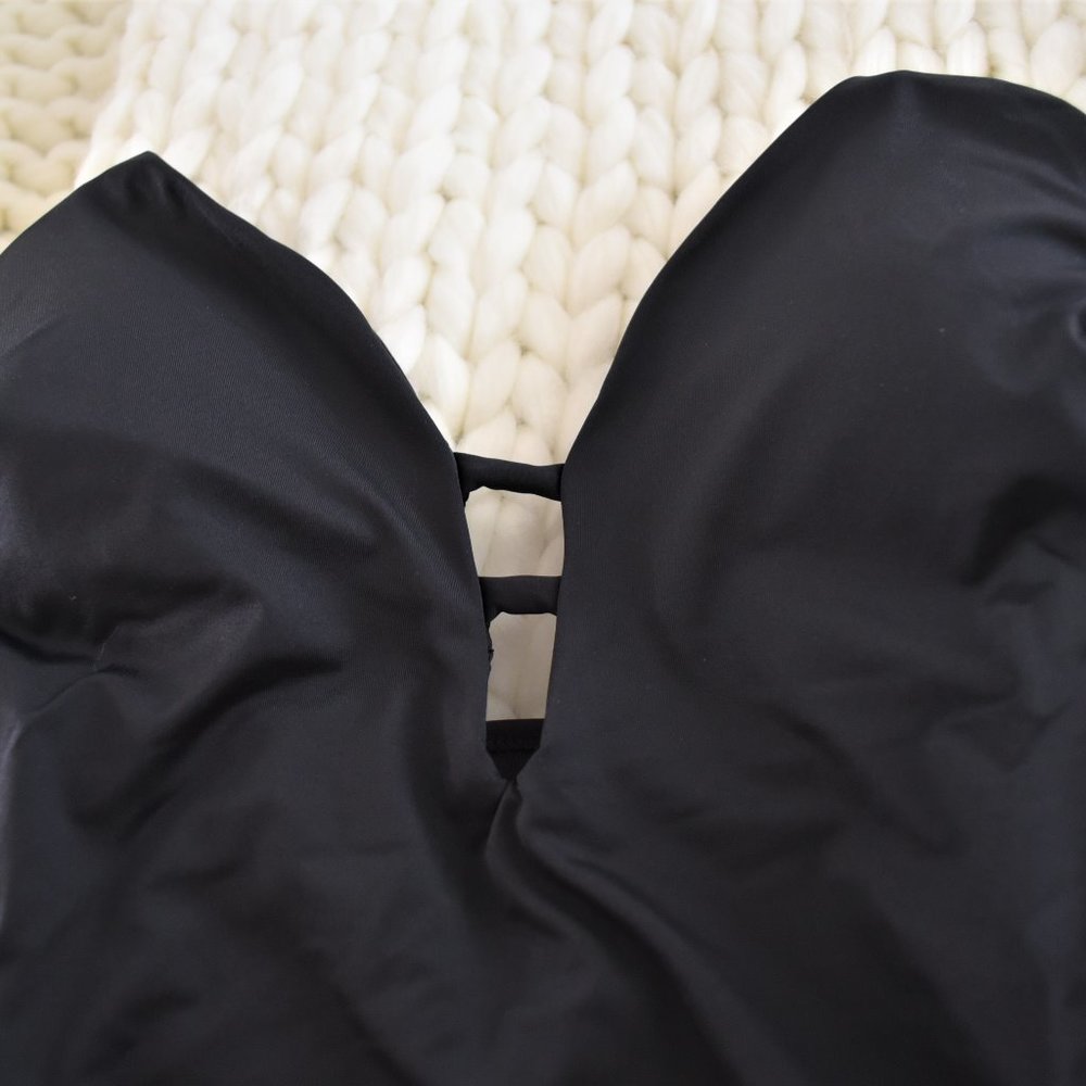 NEW! LAUNDRY Shelly Segal lace up plunge swimsuit - Picture 10 of 12